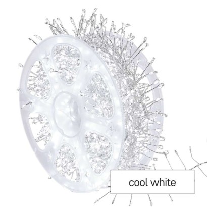 LED nano fényfüzér tekercsen, ezüst , 14,4 m, hideg fehér, időzítő