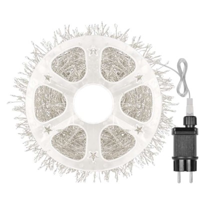 LED nano fényfüzér tekercsen, ezüst , 14,4 m, hideg fehér, időzítő