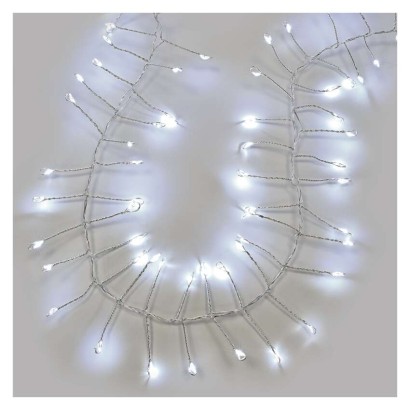 LED nano fényfüzér tekercsen, ezüst , 14,4 m, hideg fehér, időzítő
