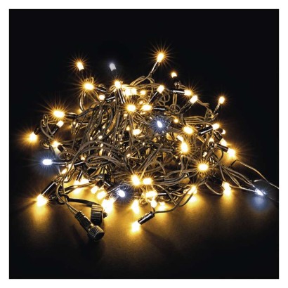 Premium LED sorolható füzér, villogó, 10 m, kültéri, meleg/hideg fehér