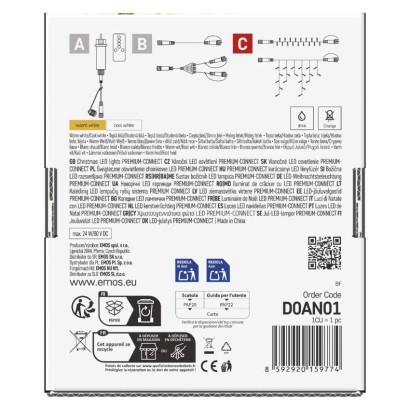 Premium LED sorolható füzér, villogó, 10 m, kültéri, meleg/hideg fehér