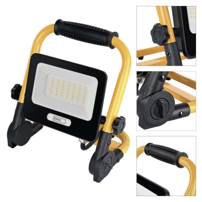 GLARO 30 W-os LED-reflektor, sárga-fekete, IP65, 3000 lm, semleges fehér