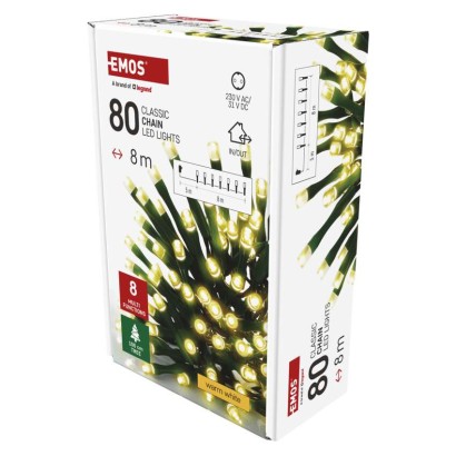 LED Weihnachtliche Lichterkette, 8 m, Außen/Innen, warmweiß, Programme, Timer