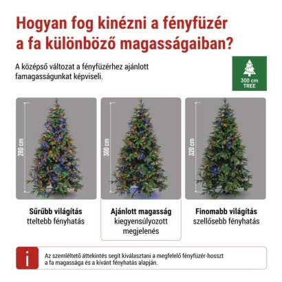 LED karácsonyi fényfüzér, 50 m, kültéri és beltéri, többszínű, progr, időz.