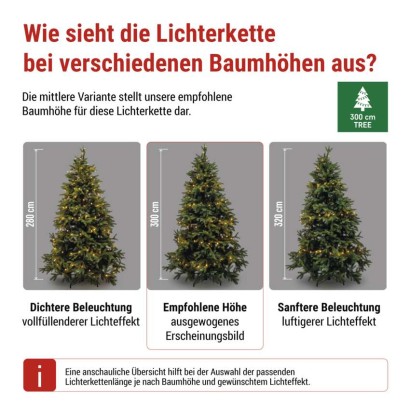 LED Weihnachtslichterkette Cherry – Kugeln, 48 m, Außen und Innen,warmweiß,Programme,Timer