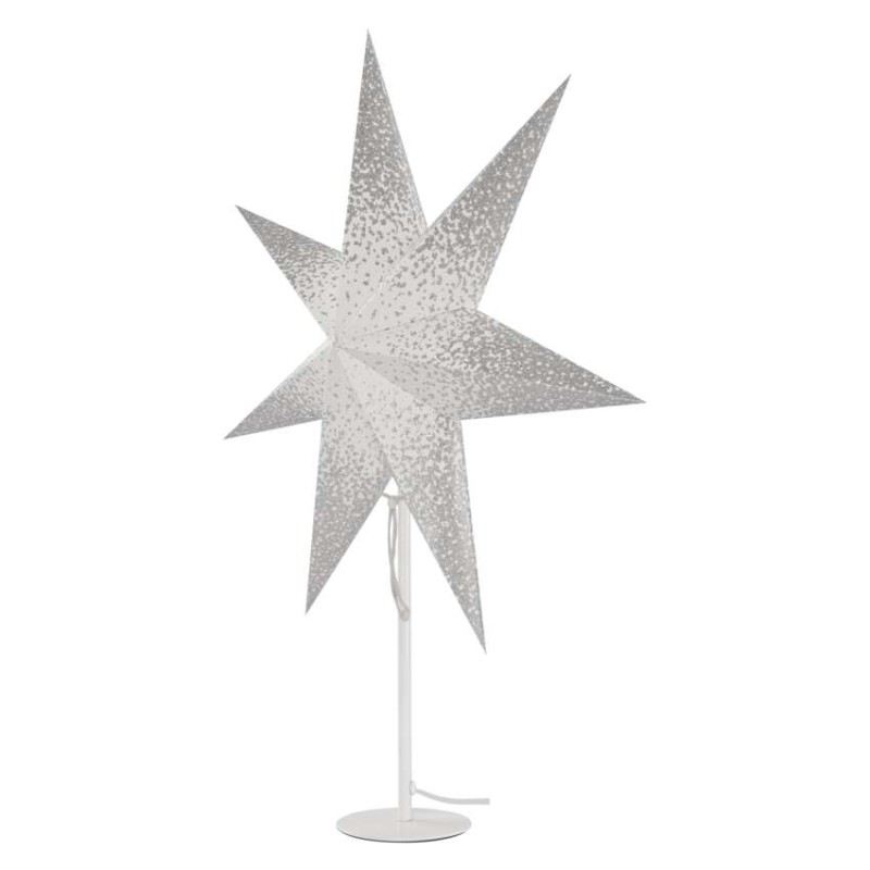 Vánoční hvězda papírová s bílým stojánkem, 45 cm, vnitřní