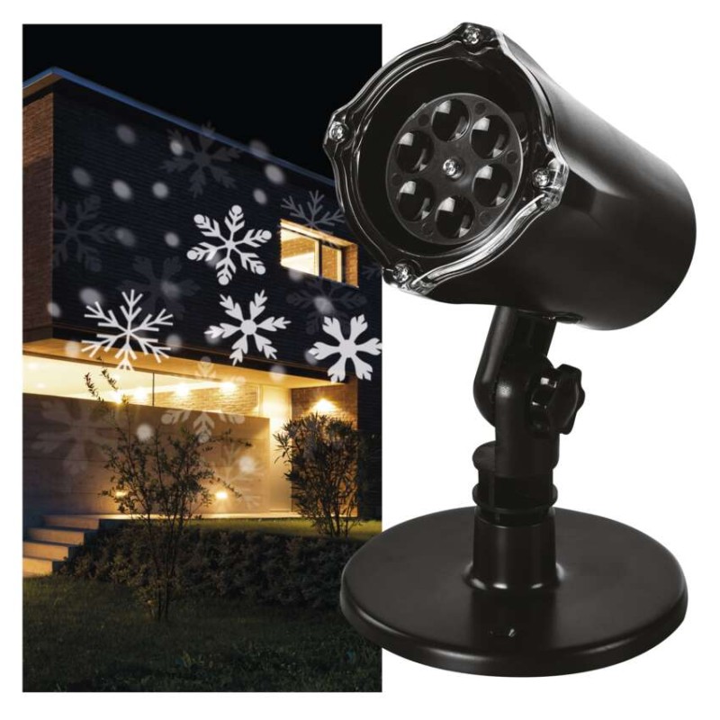 E-shop LED dekoratívny projektor – vločky, vonkajší aj vnútorný, studená biela