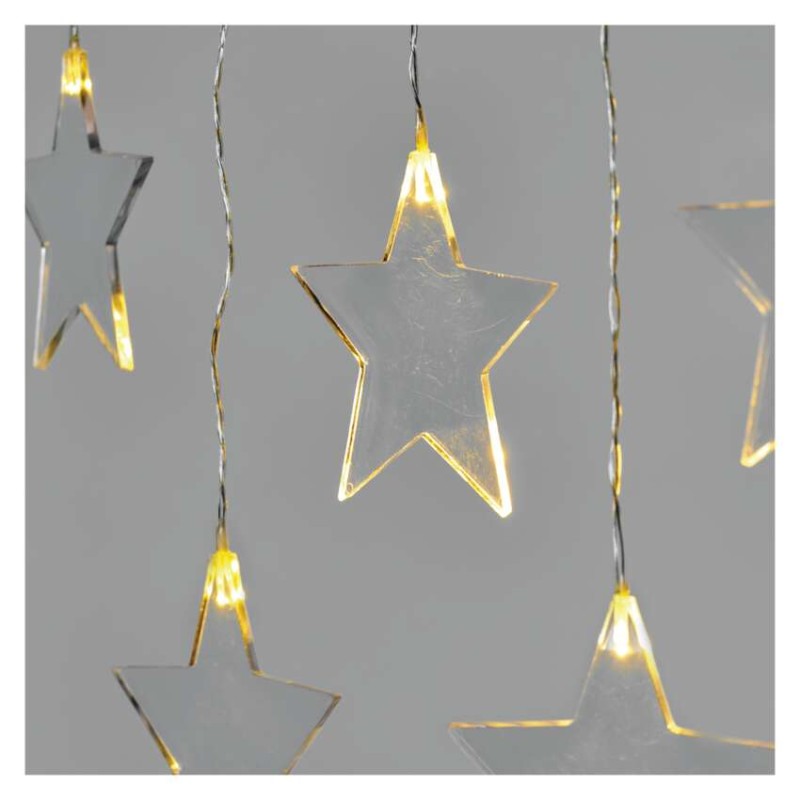 LED vánoční závěs – hvězdy, 45x84 cm, venkovní i vnitřní, teplá bílá