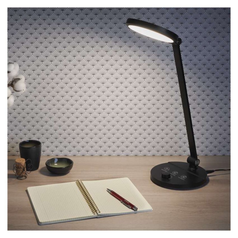 EMOS Charles LED asztali lámpa, fekete
