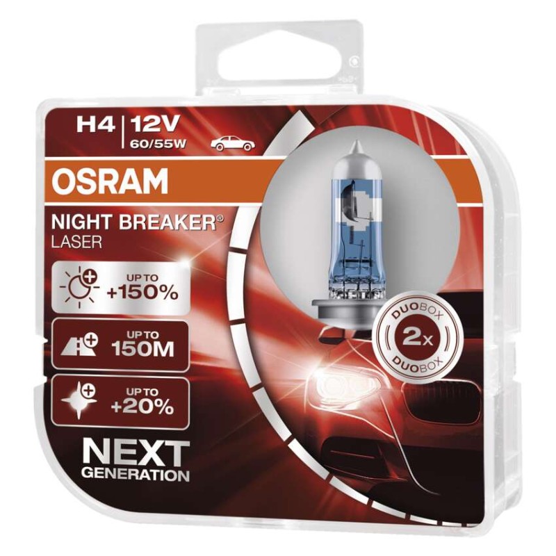 Autožárovka OSRAM H4 Night Braker Laser 55W 12V, 2 ks