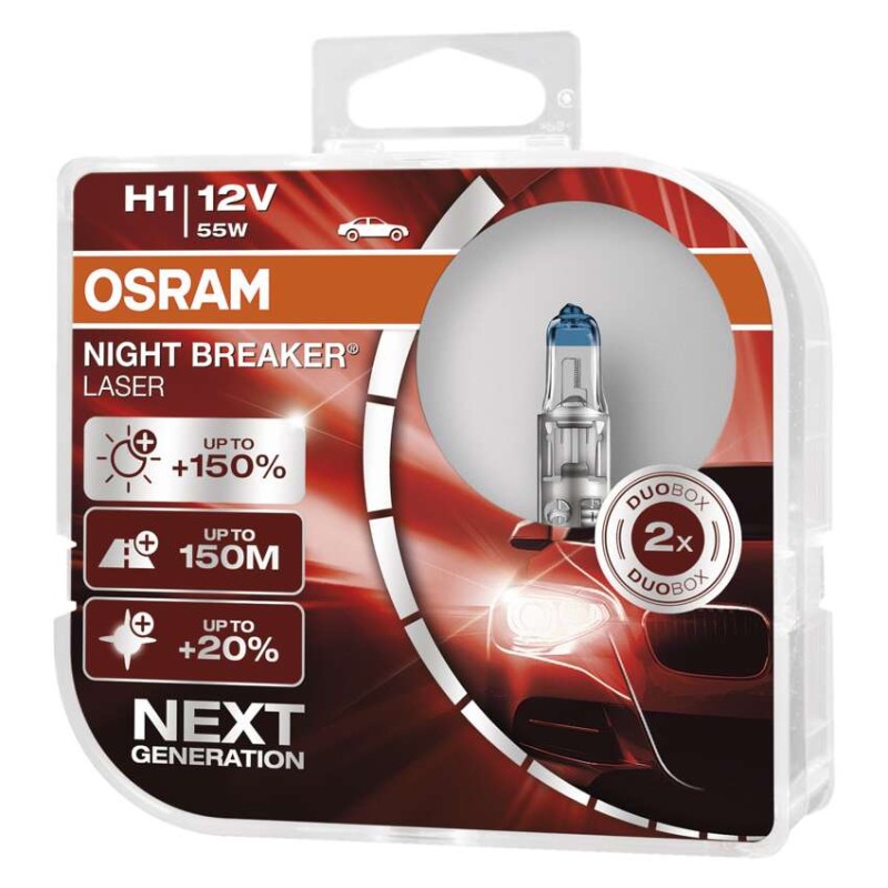 Autožárovka OSRAM H1 Night Braker Laser 55W 12V, 2 ks