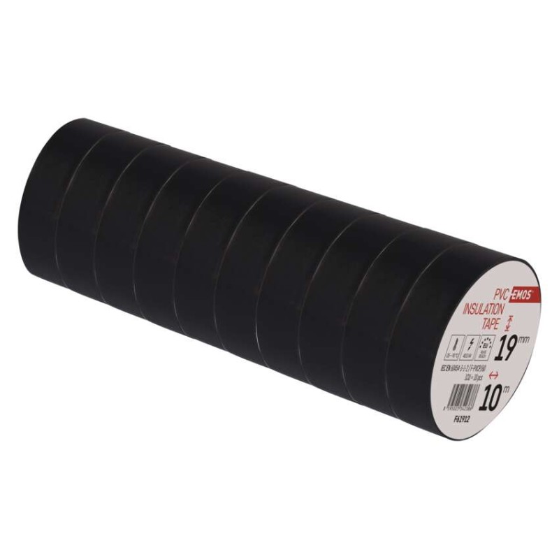 Izolační páska PVC 19mm / 10m černá, 10 ks