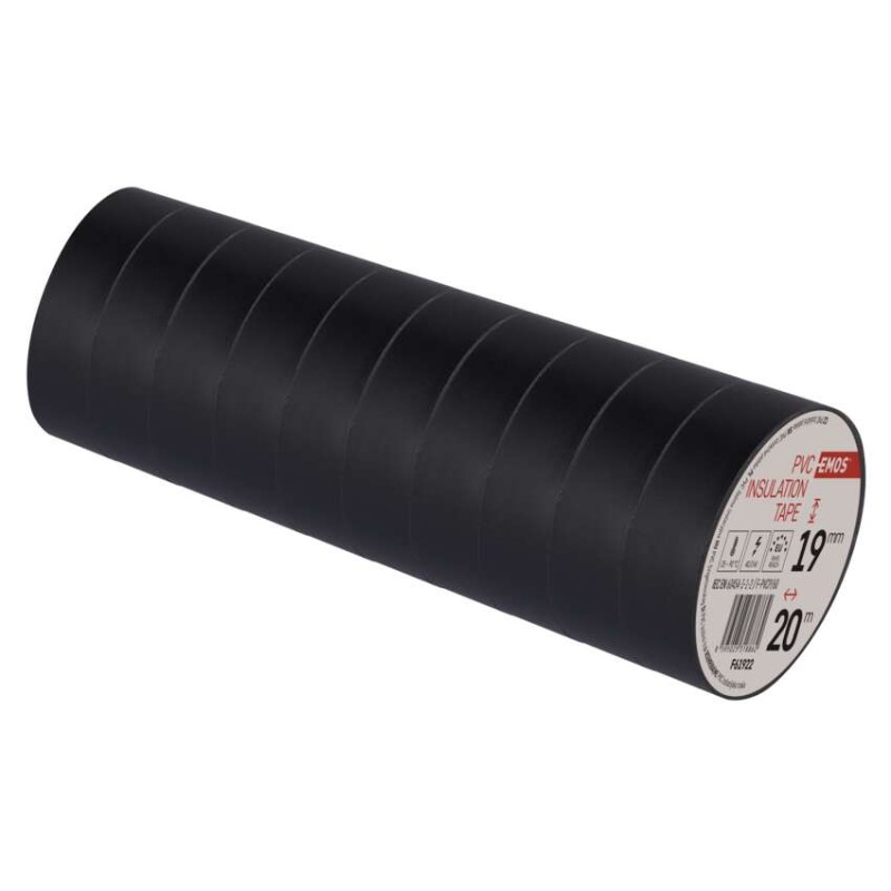 Izolační páska PVC 19mm / 20m černá, 10 ks