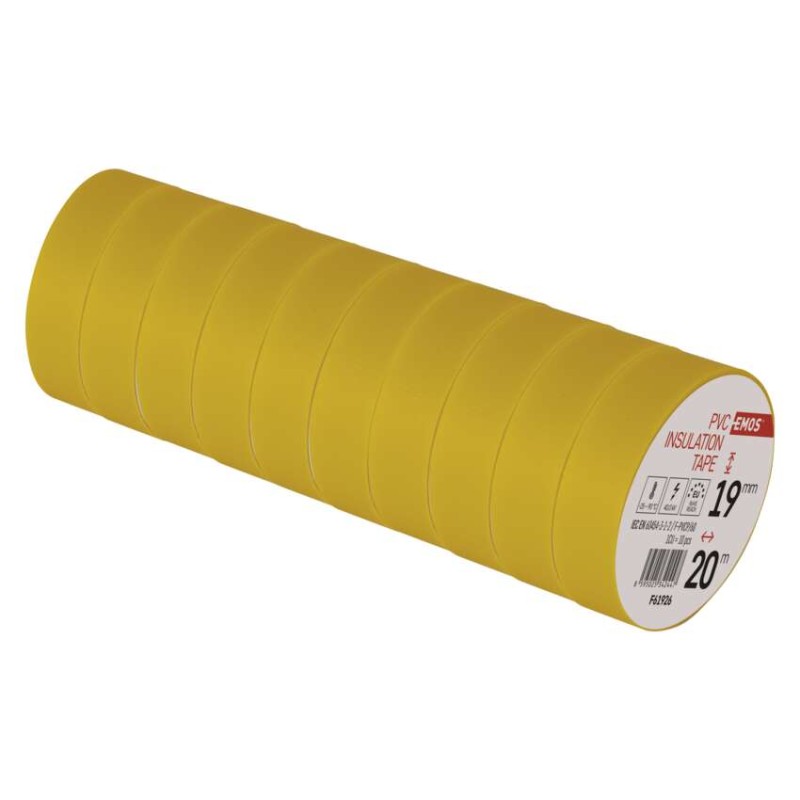 Izolační páska PVC 19mm / 20m žlutá, 10 ks