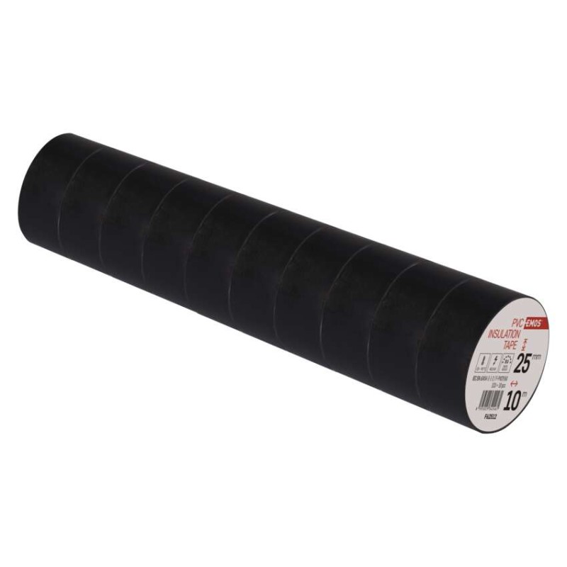 Izolačná páska PVC 25mm / 10m čierna, 10ks