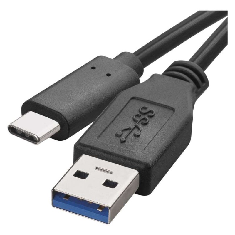 Töltő- és adatkábel USB-A 3.0 / USB-C 3.1, 1 m, fekete