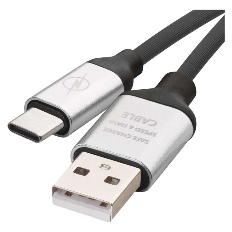 Töltő- és adatkábel USB-A 2.0 / USB-C 2.0, 1 m, fekete