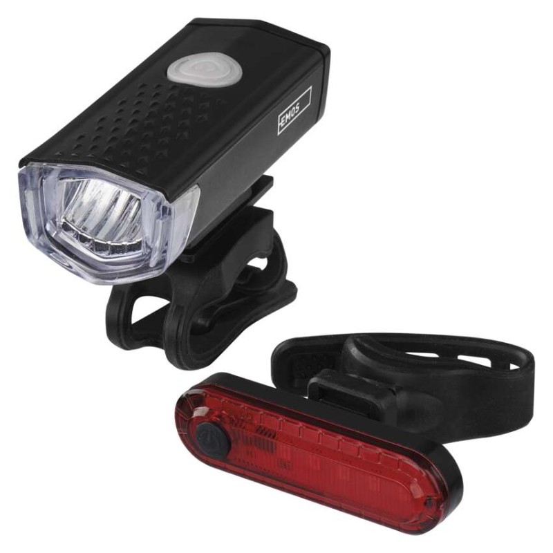 E-shop LED predné + zadné nabíjacie svietidlo na bicykel P3923, 90 lm