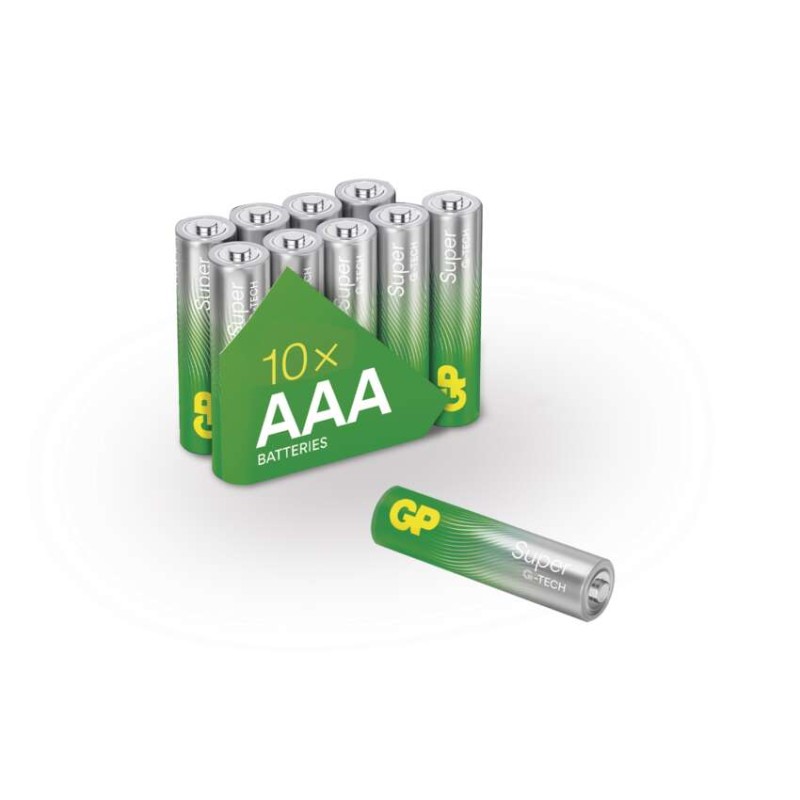 Alkalická baterie GP Super AAA (LR03), 10 ks