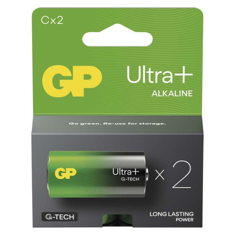 Alkalická batéria GP Ultra Plus LR14 (C), 2 ks