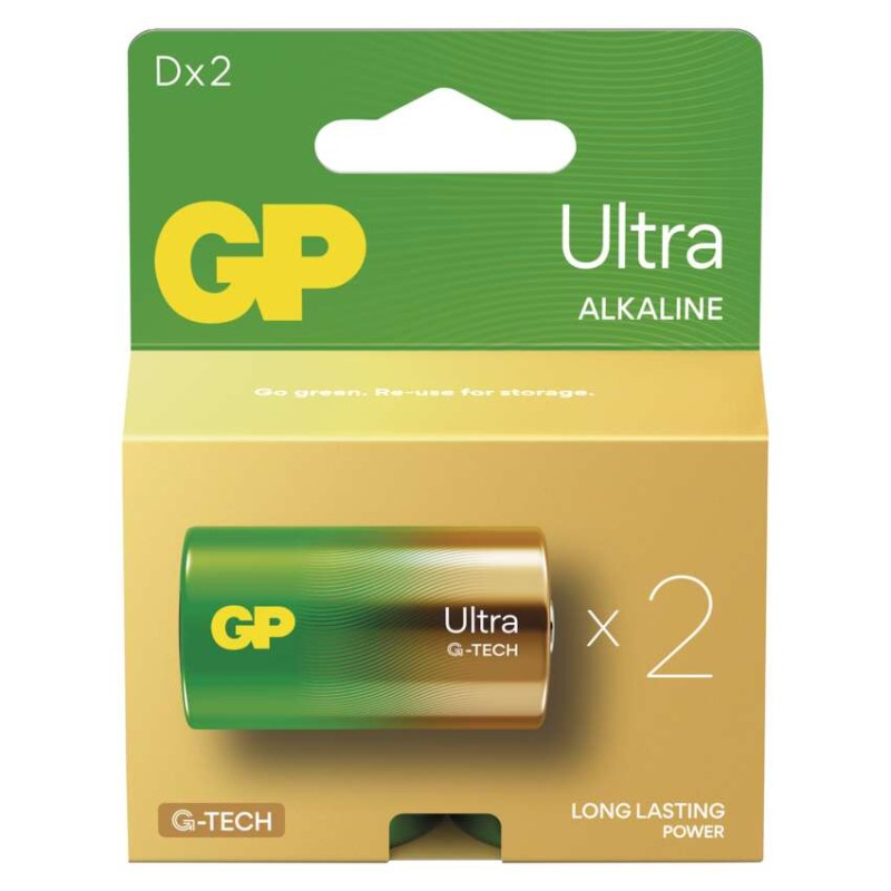 Alkalická batéria GP Ultra LR20 (D), 2 ks