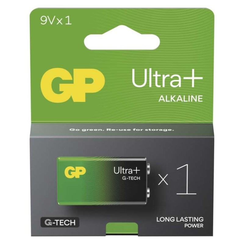 Alkalická baterie GP Ultra Plus 9V (6LR61), 1 ks