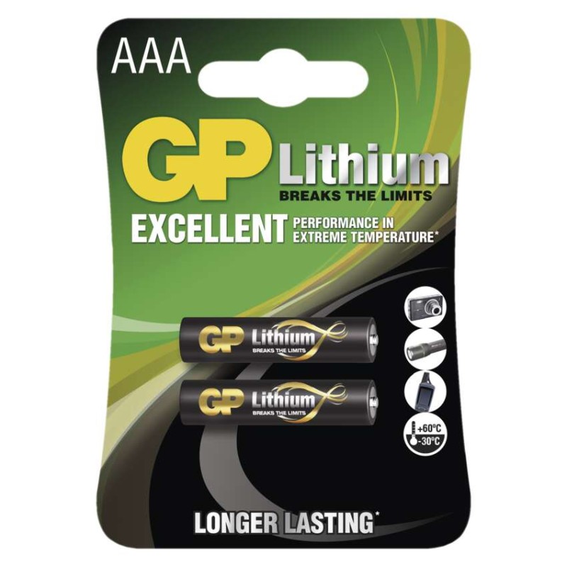 Lithiová baterie GP AAA (FR03), 2 ks