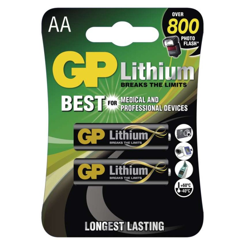 Lithiová baterie GP AA (FR6), 2 ks