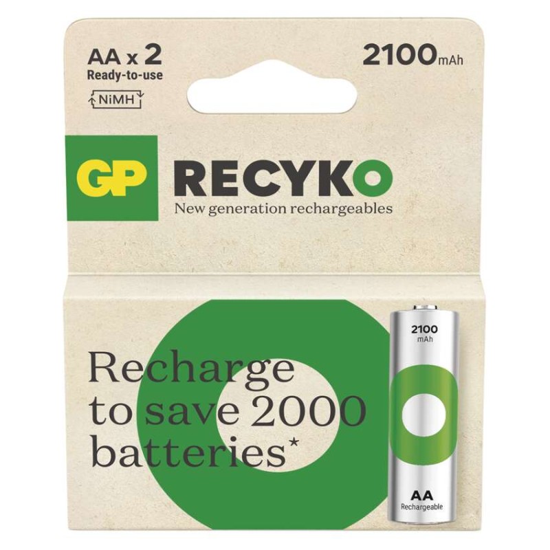 Nabíjecí baterie GP ReCyko 2100 AA (HR6), 2 ks