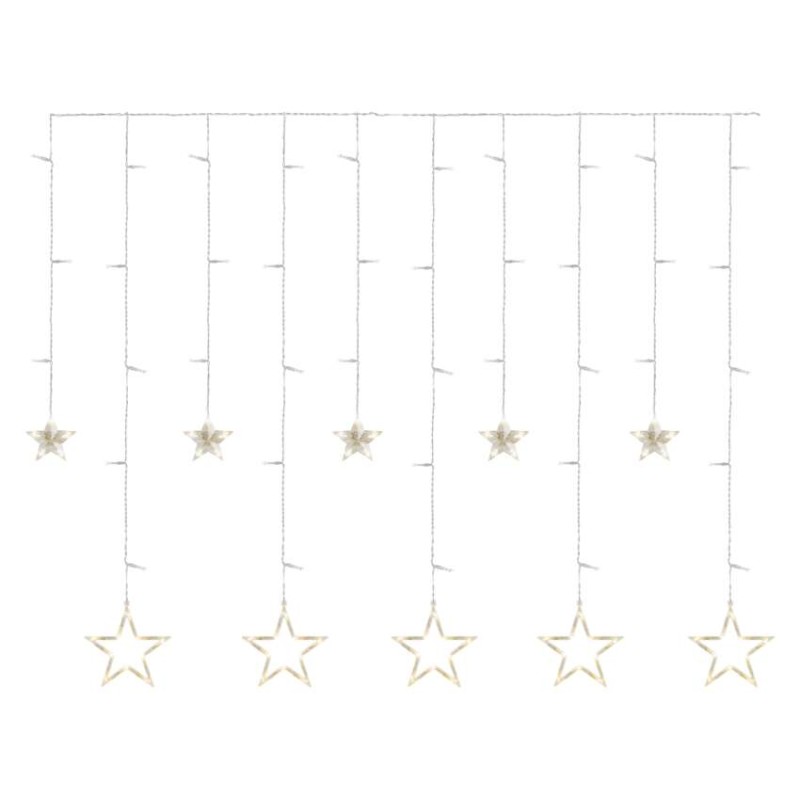 LED vánoční závěs – hvězdy, 185x105 cm, vnitřní, teplá bílá