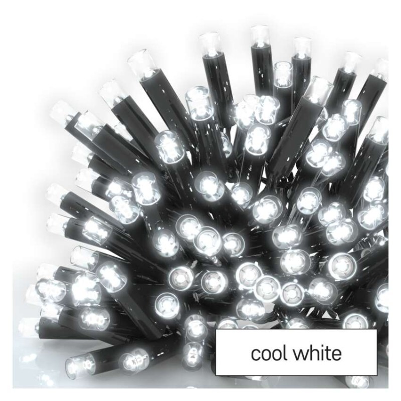 E-shop Profi LED spojovacia reťaz čierna, 5 m, vonkajšia aj vnútorná, studená biela