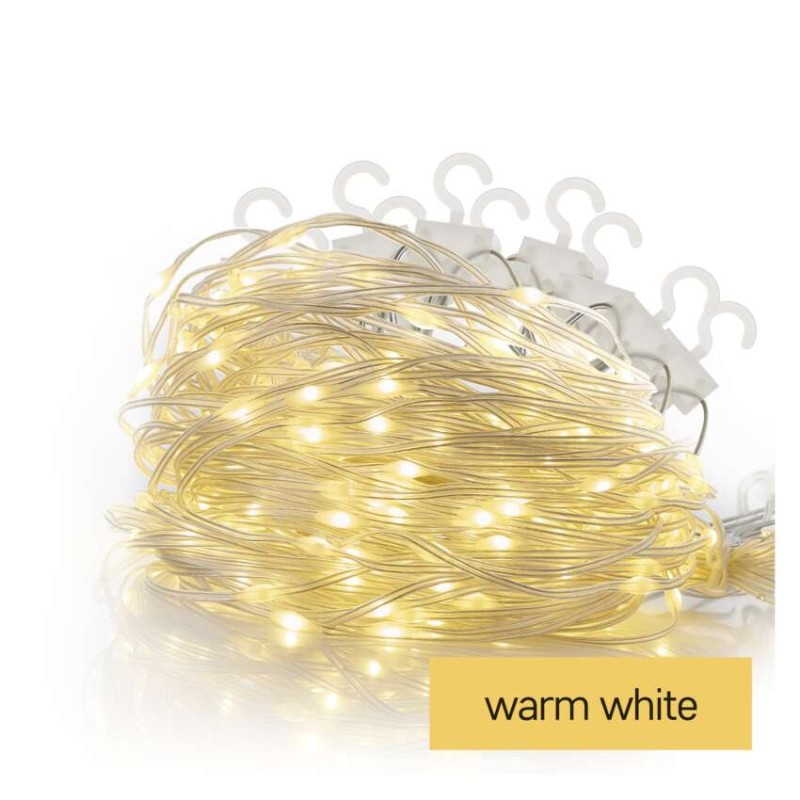 E-shop LED vianočná drop reťaz – záclona, 1,7x2 m, vonkajšia aj vnútorná, teplá biela, programy