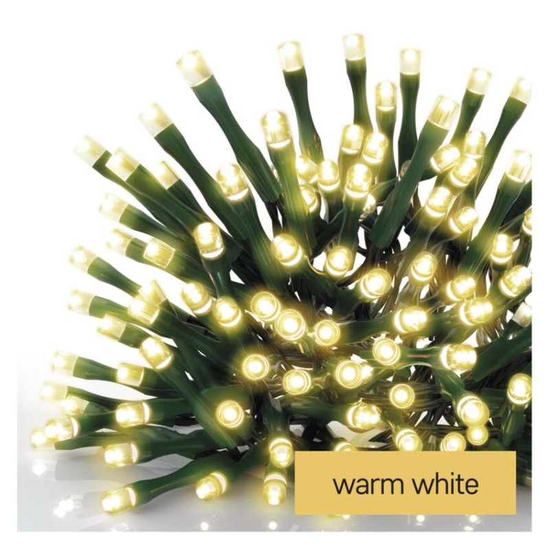 LED vánoční řetěz, 4 m, venkovní i vnitřní, teplá bílá, časovač