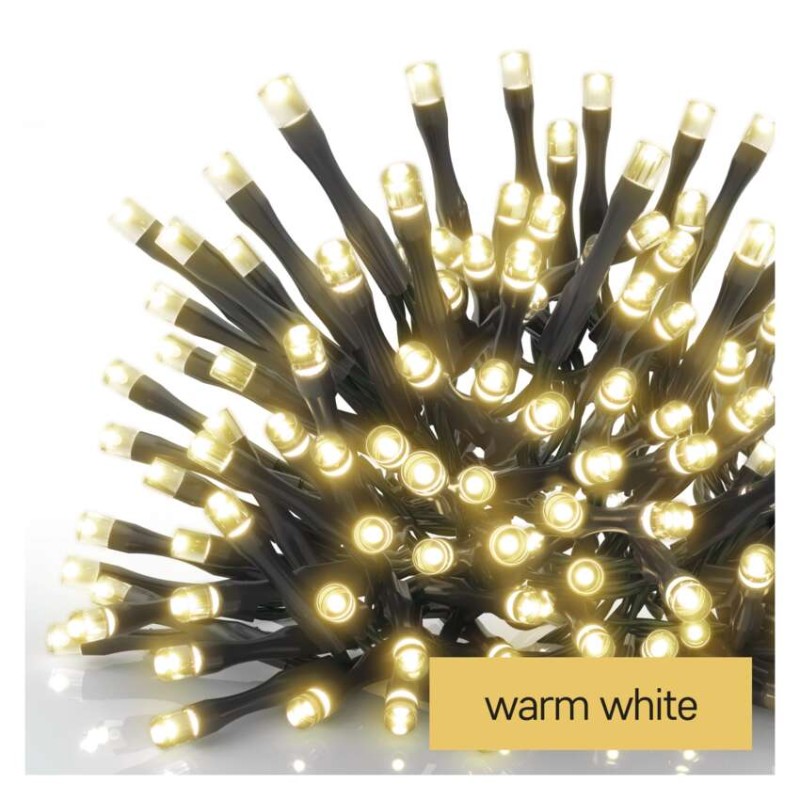 LED vánoční řetěz, 8,4 m, 3x AA, venkovní i vnitřní, teplá bílá, časovač