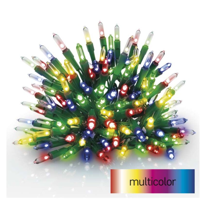 LED vánoční řetěz – tradiční, 22,35 m, venkovní i vnitřní, multicolor