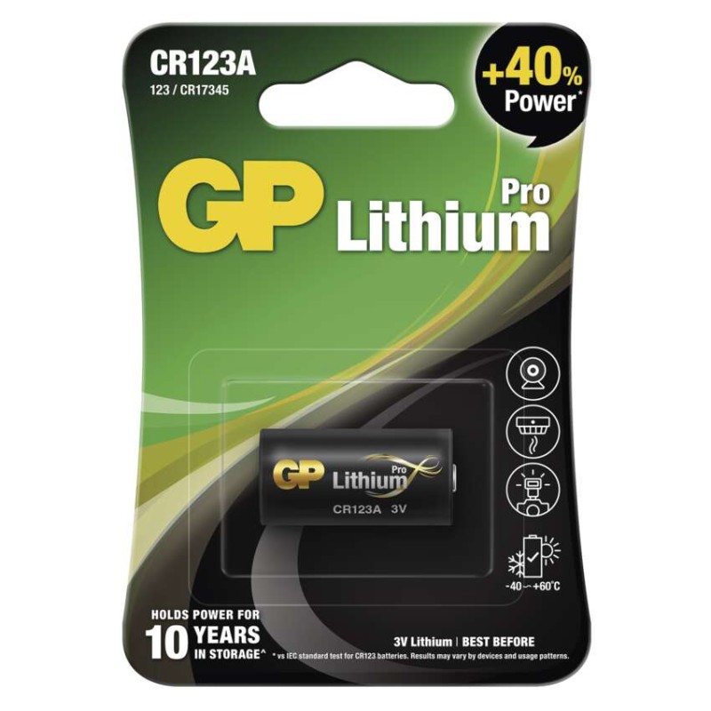 4 ks - Líthiová batéria GP CR123A
