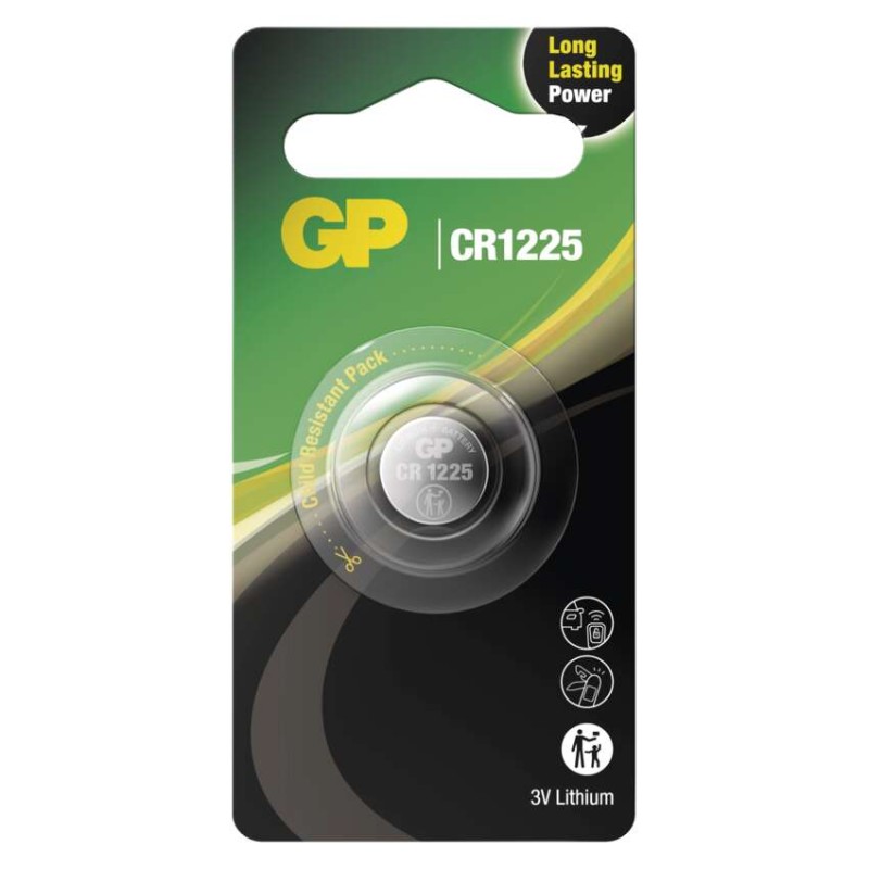 Lítiová gombíková batéria GP CR1225, 1 ks