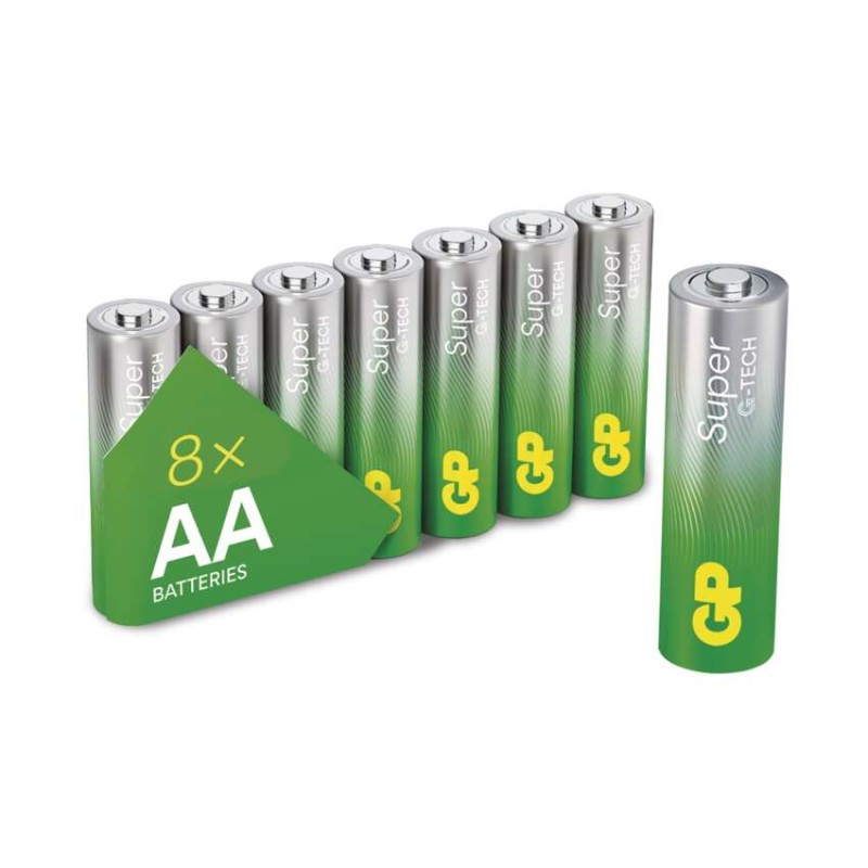 Alkalická batéria GP Super LR6 (AA), 8 ks