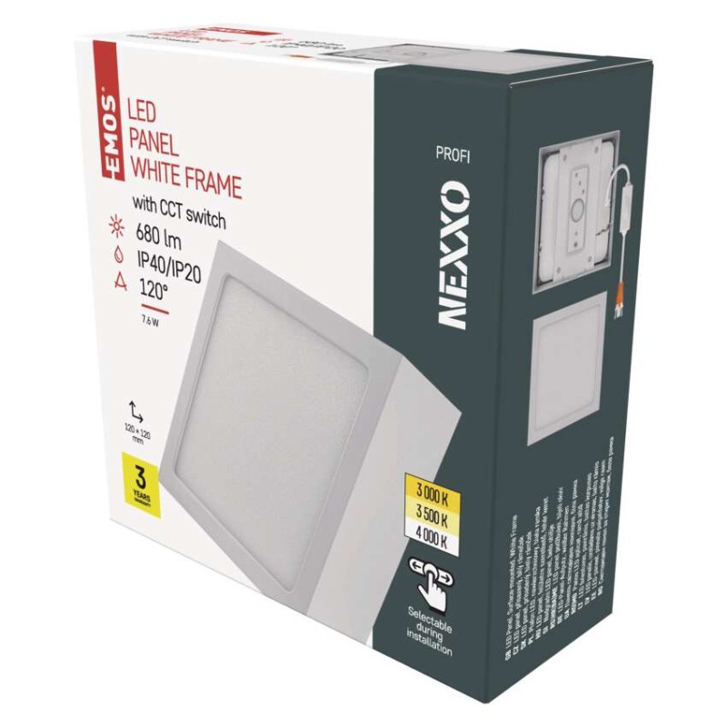 LED svítidlo NEXXO bílé, 12 x 12 cm, 7,6 W, teplá/neutrální bílá