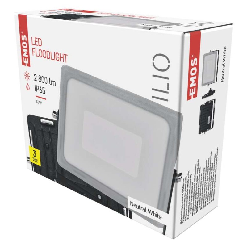 LED reflektor ILIO 31 W, černý, neutrální bílá