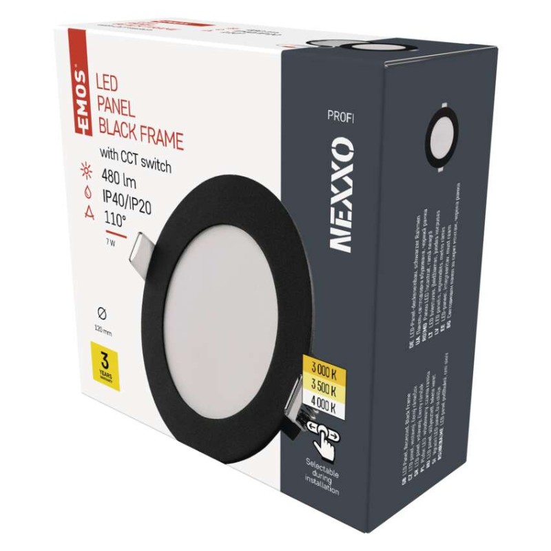 LED podhledové svítidlo NEXXO černé, 12 cm, 7 W, teplá/neutrální bílá
