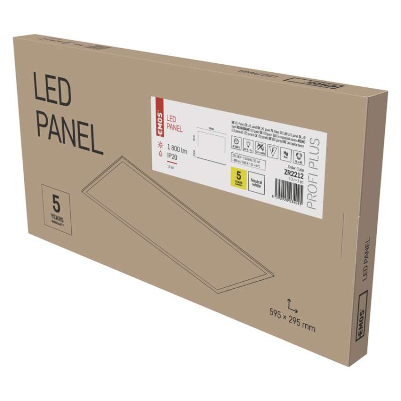 LED panel PROXO 30×60, obdĺžnikový vstavaný biely, 19W neutr. b.