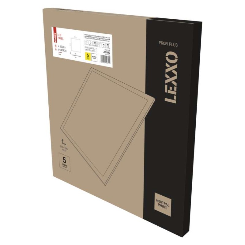 LED panel LEXXO 60 x 60 cm, 34 W, 4200 lm, neutrální bílá