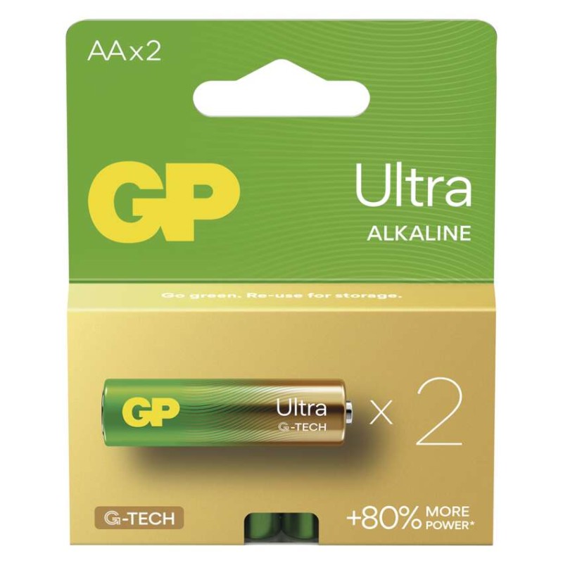 Alkalická baterie GP Ultra AA (LR6), 2 ks