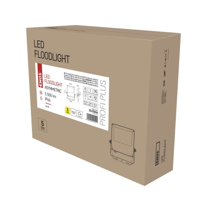 LED reflektor ASIMO 50 W, černý, neutrální bílá