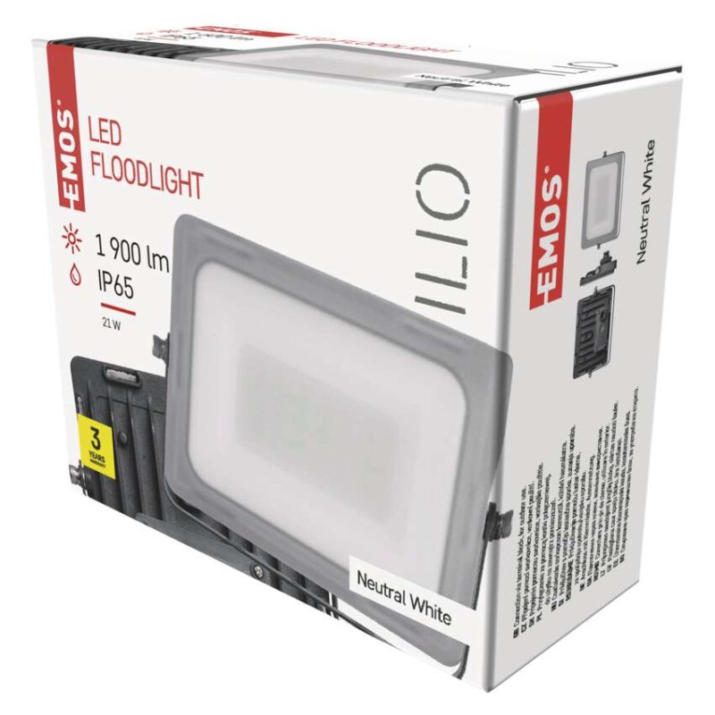 LED reflektor ILIO 21 W, černý, neutrální bílá