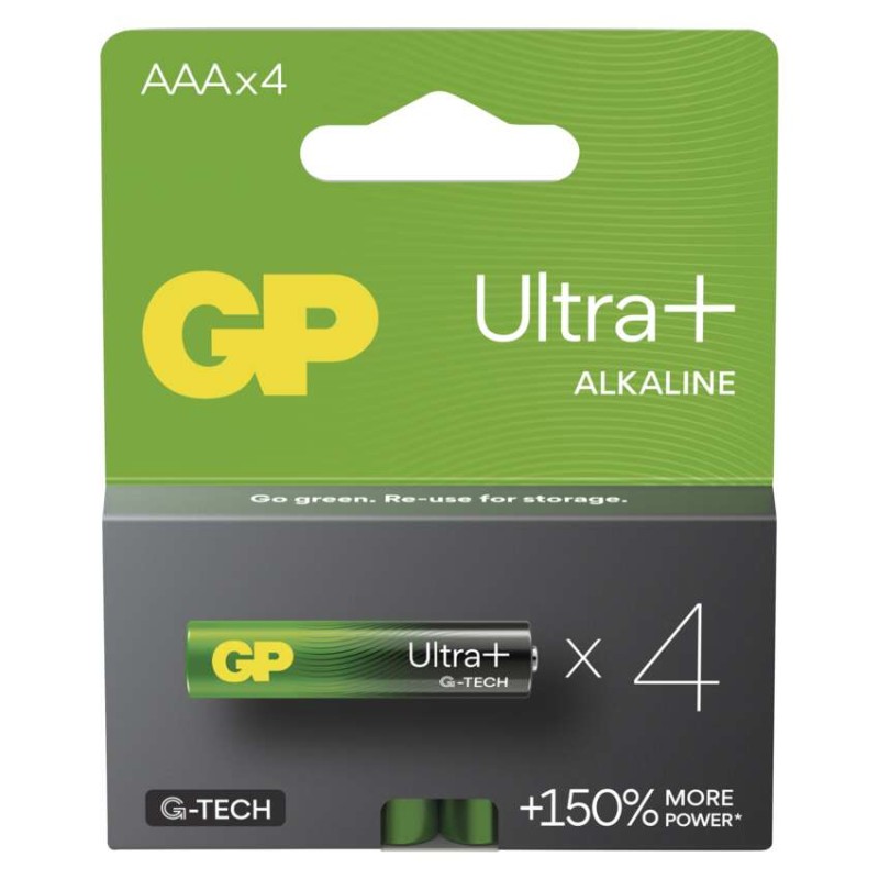 Alkalická baterie GP Ultra Plus AAA (LR03), 4 ks