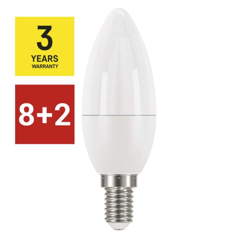 8 + 2 zdarma – LED žiarovka Classic sviečka / E14 / 5 W (40 W) / 470 lm / teplá biela