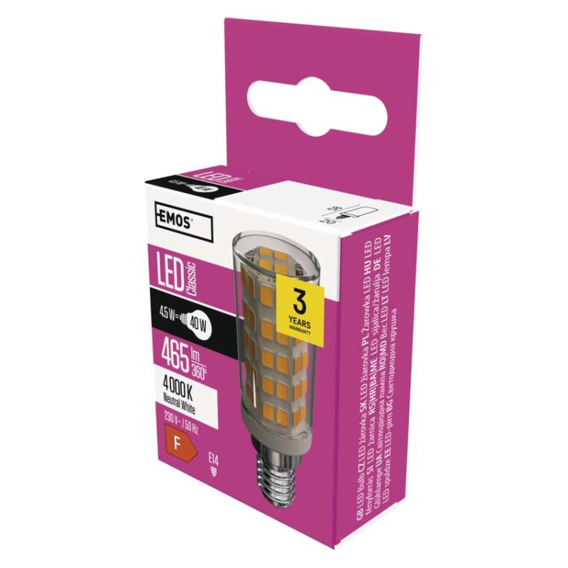 LED žárovka do digestoře Classic JC / E14 / 4,5 W (40 W) / 465 lm / neutrální bílá