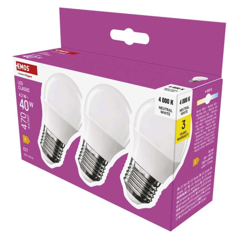 LED žiarovka Classic Mini Globe / E27 / 4,2 W (40 W) / 470 lm / Neutrálna biela